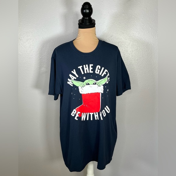 Star Wars Tops - Star Wars baby Yoda funny cute Christmas graphic tee XL festive holiday relaxed